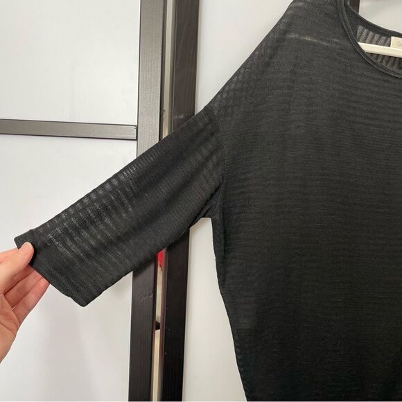 [m] Costa Blanca Sheer Black Subtle Striped Short Sleeve Tunic Women’s - Picture 7 of 12